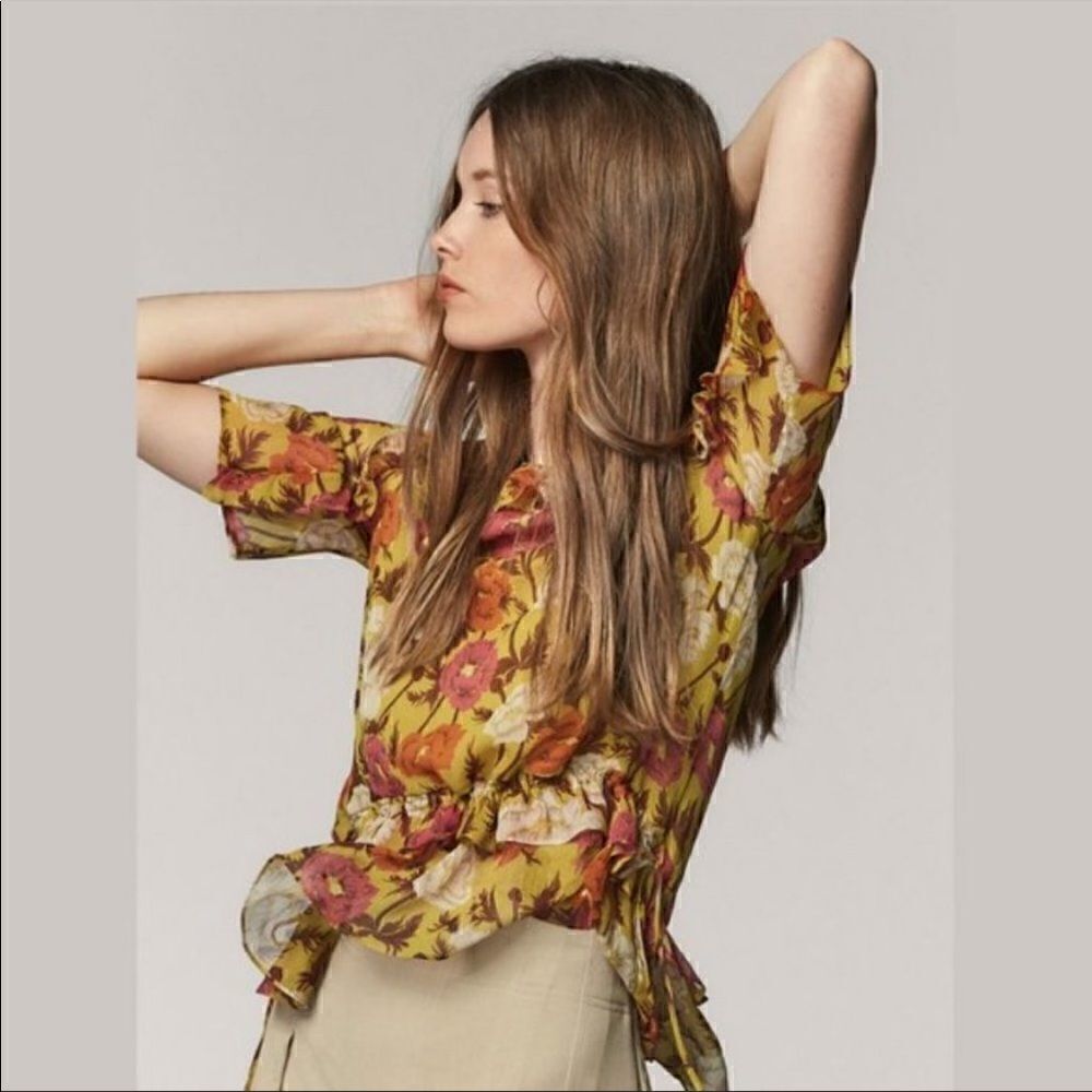 - Massimo Dutti silk flowered print top. Size 4